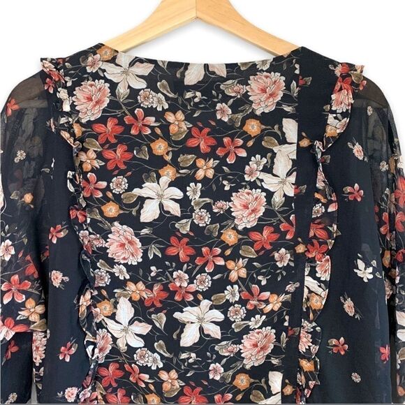 Adelyn Rae Floral and Ruffles Sheer Sleeve Layered - Picture 8 of 10